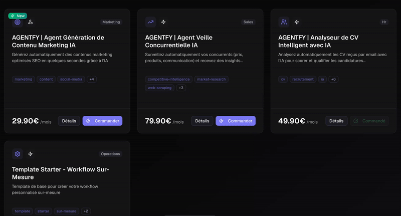 Marketplace d'agents IA